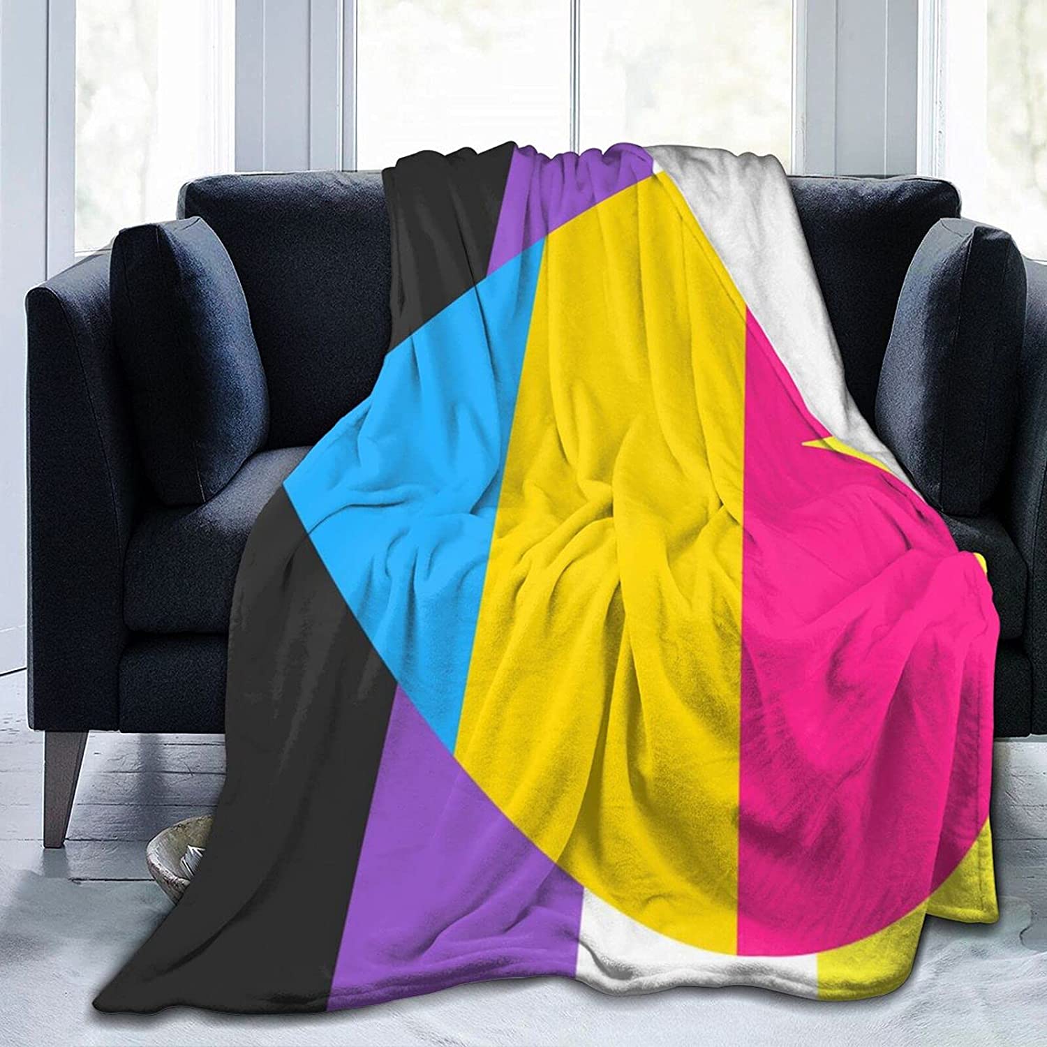 Nonbinary Pan Pride Flannel Fleece Throw Blankets For Bed Sofa Living Room Pride Month Gift To Nonbinary Pansexual