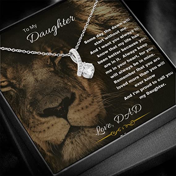 Gift For Daughter From Mom/ To my daughter lion necklace/ Necklace For Daughters/ Daughter Necklaces From Mom With Jewelry To My Knot Women