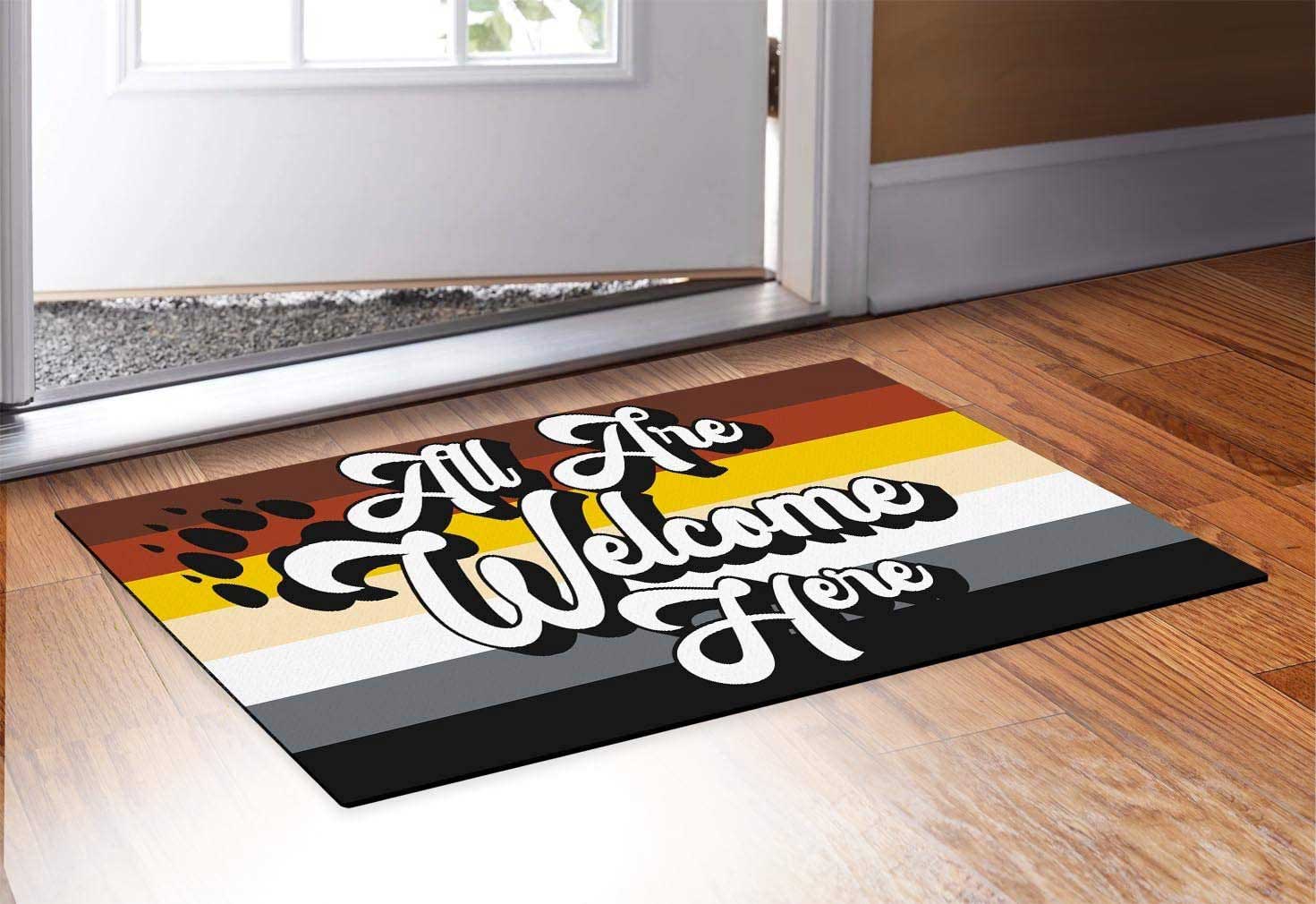 Gay Bear Pride Gay Bear Flag All Are Welcome Here Gay Bear Gifts Decorative Doormat Bear
