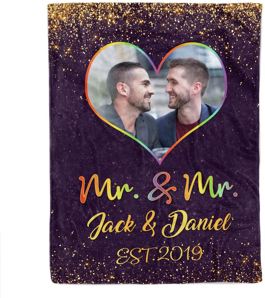 Personalized Blanket For Couple Gay Man/ Couple Lesbian Gift/ Fleece Blanket For Lgbtq