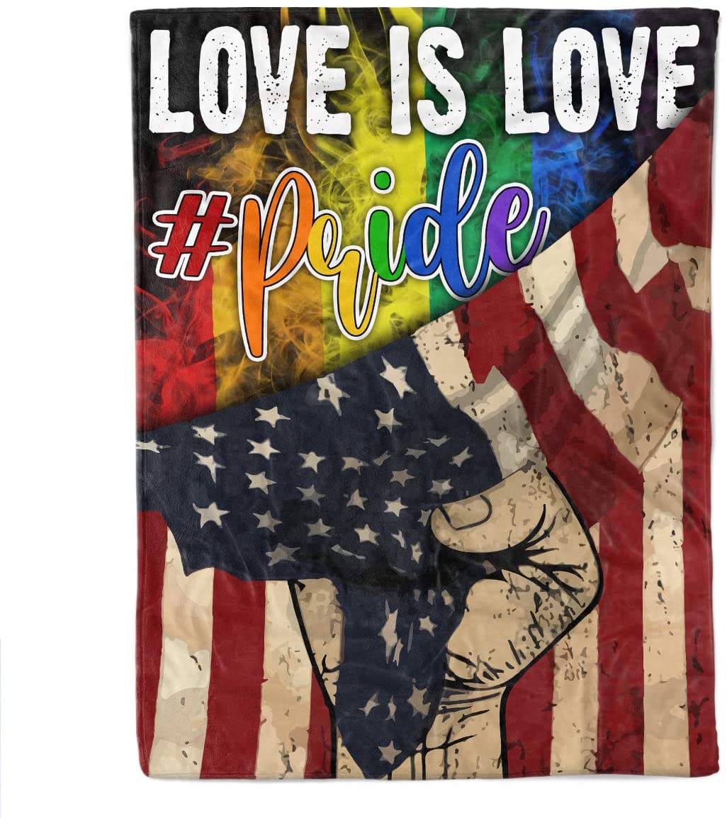 Lgbt Gay Pride Blanket Strong Hand Rainbow/ Lesbian Gay Transgender Bisexual Blanket Lgbtq Blanket