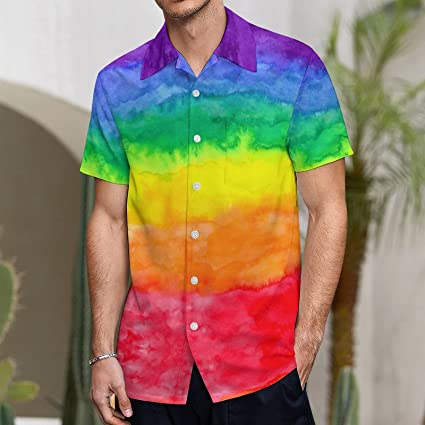 Rainbow Color Hawaiian Shirt/ Hawaii Shirt For Gaymer/ Lesbian Rainbow Hawaiian 3D T Shirt
