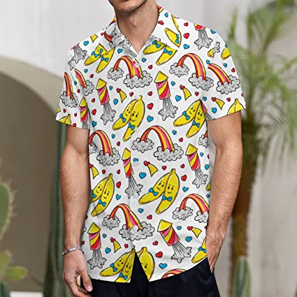 Banana Hawaiian Shirt/ Pride Month Rainbow Lgbt Print Summer Hawaiian Shirts Beach Shirts Gift
