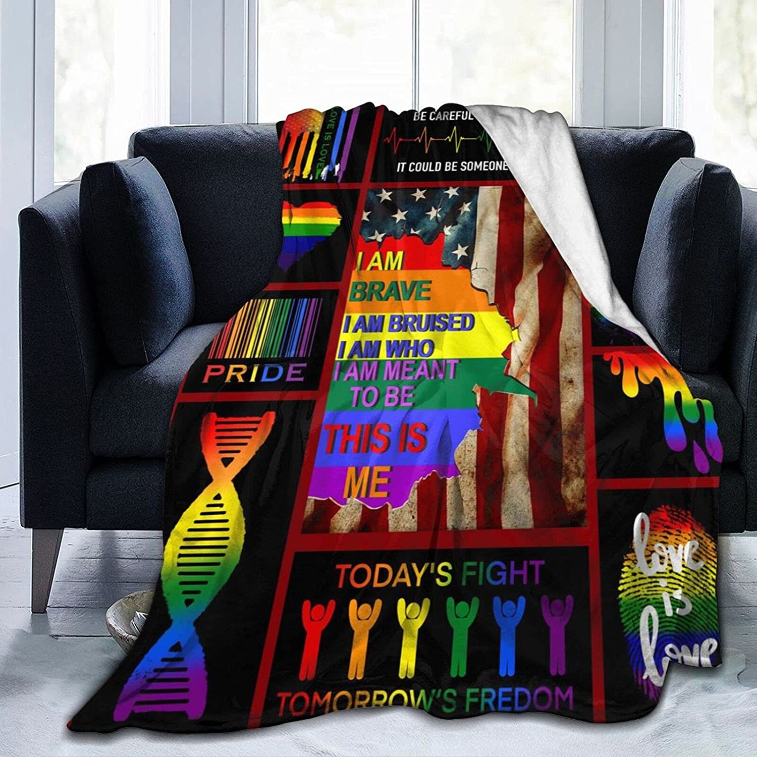 Lgbt Gay Pride Rainbow Throws Blanket/ Pride Love Is Love Blanket/ I Lick It Blanket/ Lgbt Gift