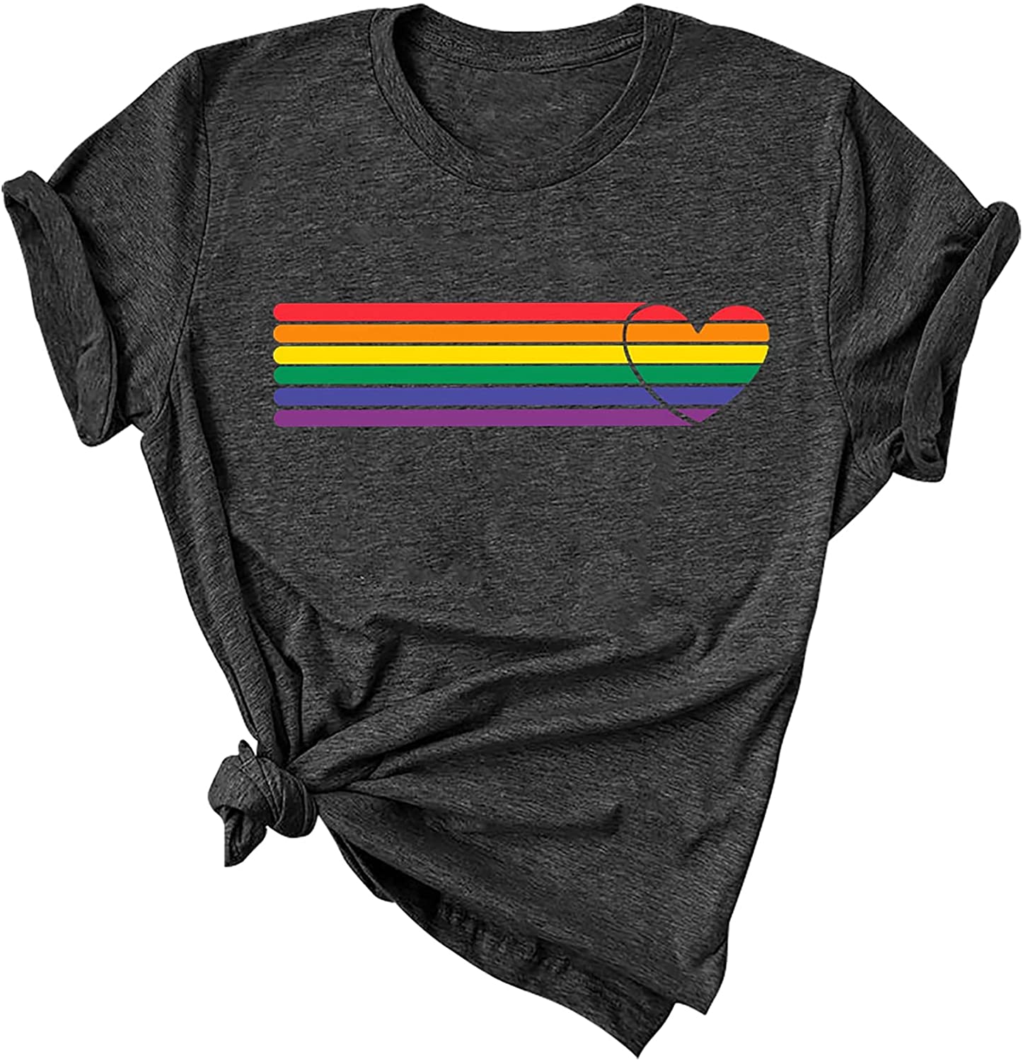 Pride Shirts Women Rainbows Heart Shirts Lesbian Gifts T-Shirt Pride Clothes