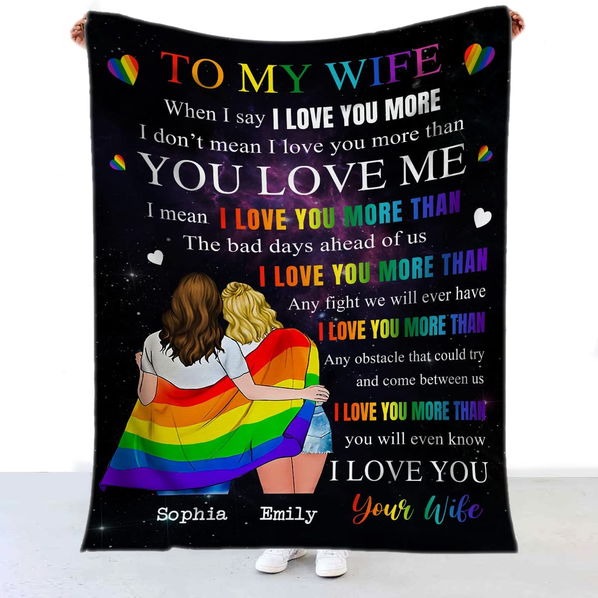 Personalized Bisexual Blanket With Couple