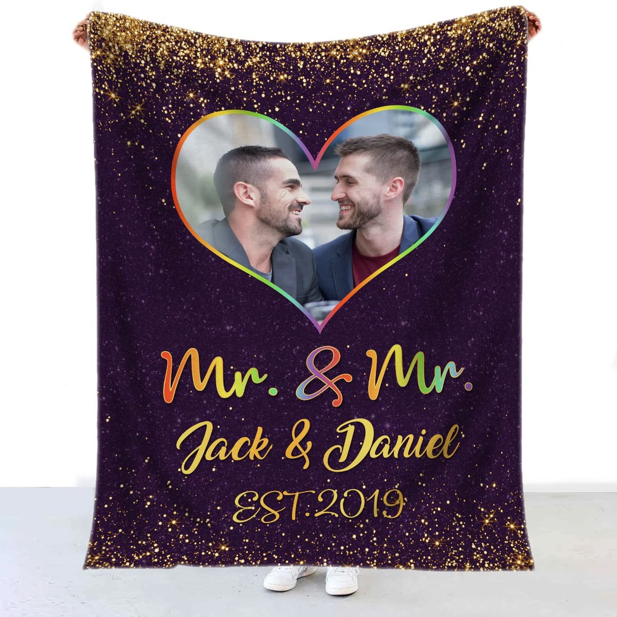 Personalized Blanket For Couple Gay Man/ Couple Lesbian Gift/ Fleece Blanket For Lgbtq