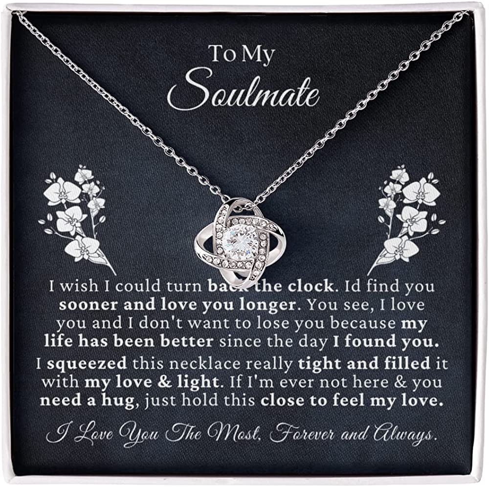 To My Beautiful Soulmate Necklace/ Romantic Gifts For My Wife Girlfriend Love knot necklace