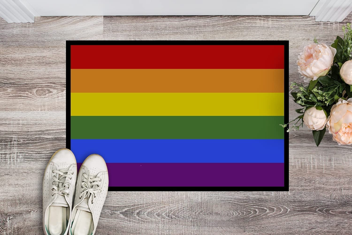 Gay Pride Door Mat/ Indoor Rug Or Outdoor Welcome Mat 24X36 Lgbt Pride Doormat