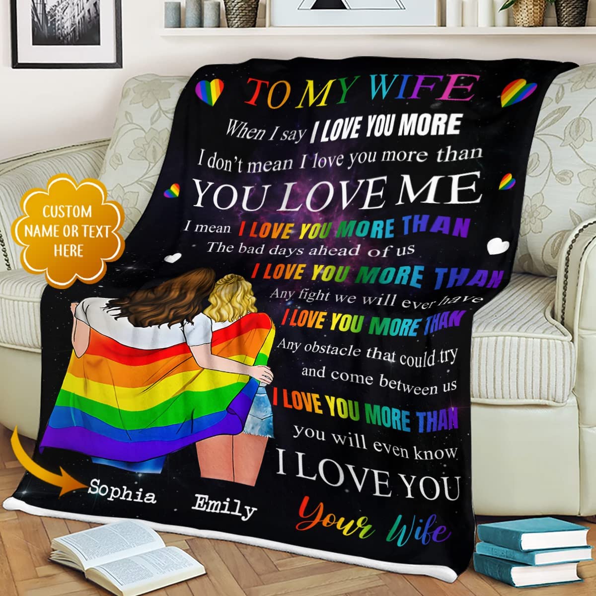 Personalized Bisexual Blanket With Couple