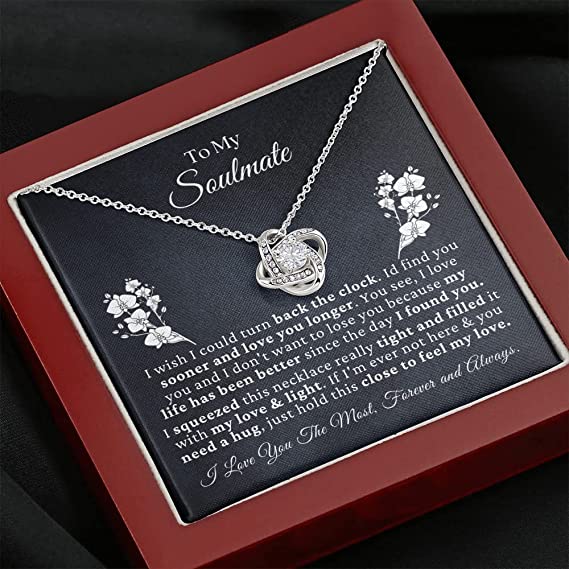To My Beautiful Soulmate Necklace/ Romantic Gifts For My Wife Girlfriend Love knot necklace