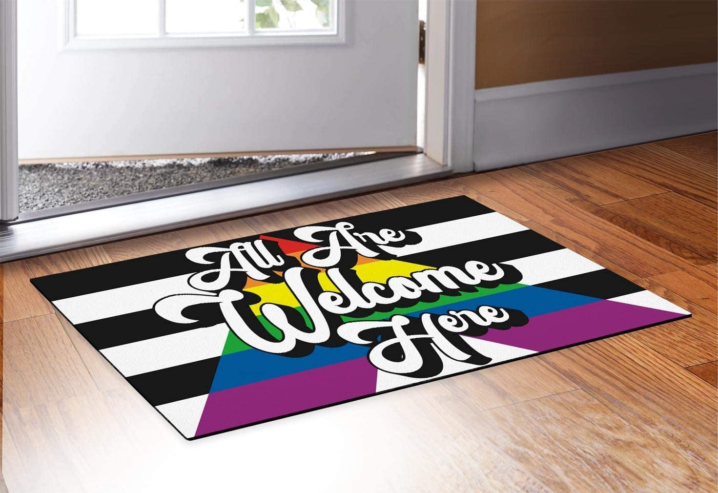 Straight Ally Pride Doormat All Are Welcome Here Straight Ally Gifts Decorative Doormat Straightally