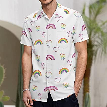 Lgbtq Hawaiian Shirt/ Pride Month Rainbow Lgbt Print Summer Hawaiian Shirts Beach Shirts Gift