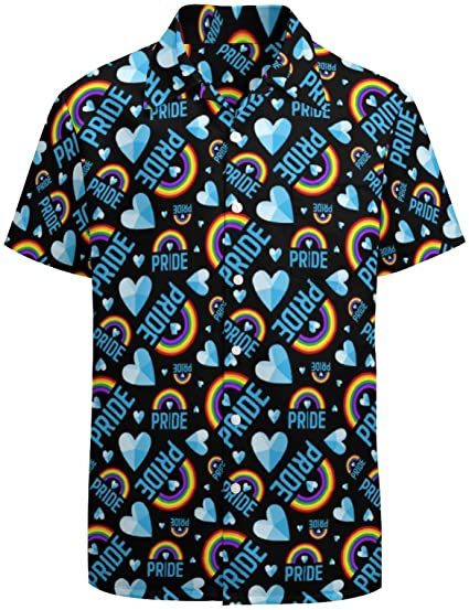 Gay Pride Hawaiian Shirt/ Rainbow Hawaiian Shirt/ Rainbow Pride Clothing For Lesbian/ Gay Man/ Lgbt Gift
