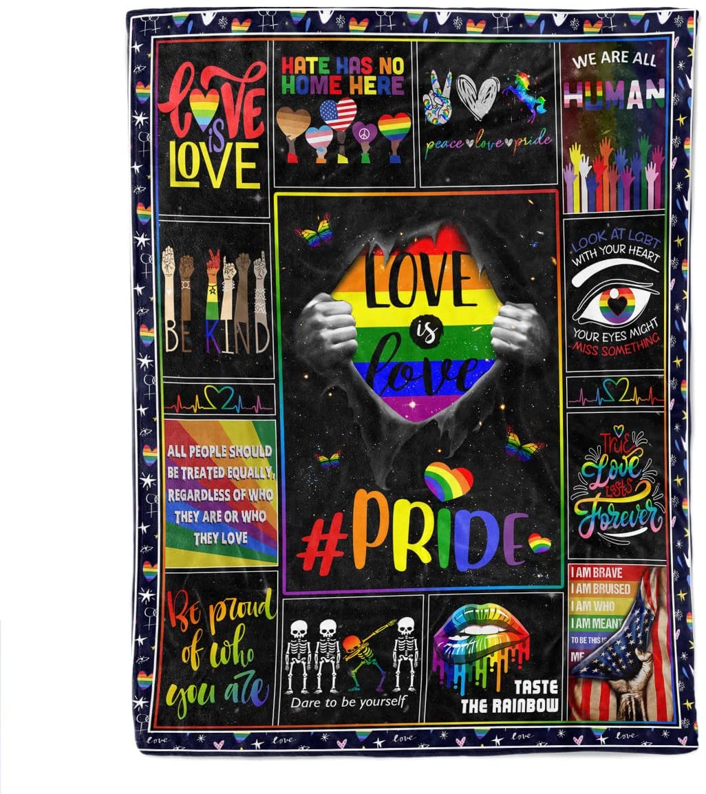 Lgbt Throw Blanket For Lesbian Bisexual Transgender Gay Couple Rainbow Love Is Love Gay Pride Blanket