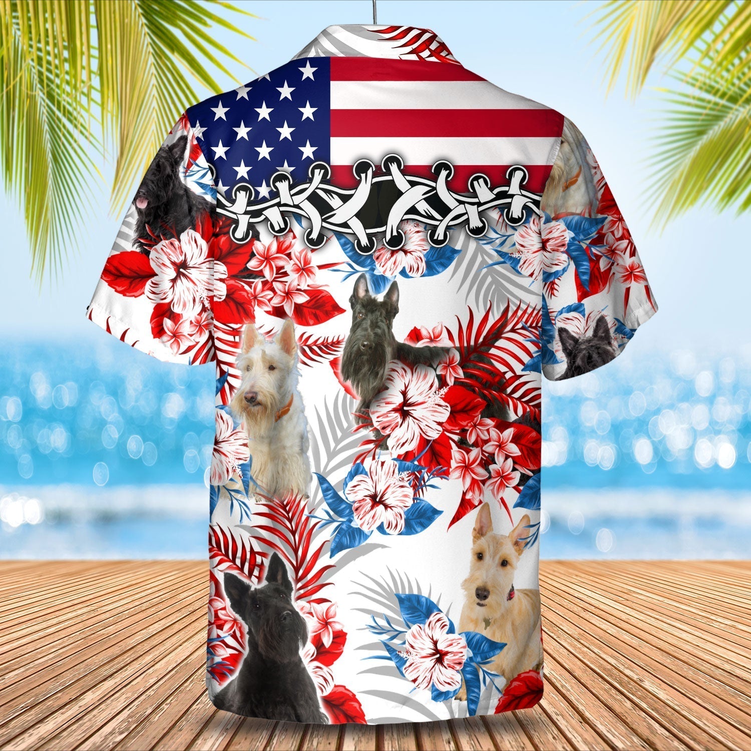 Scottish Terrier Hawaiian Shirt -  Gift for Summer/ Summer aloha shirt/ Hawaiian shirt for Men and women