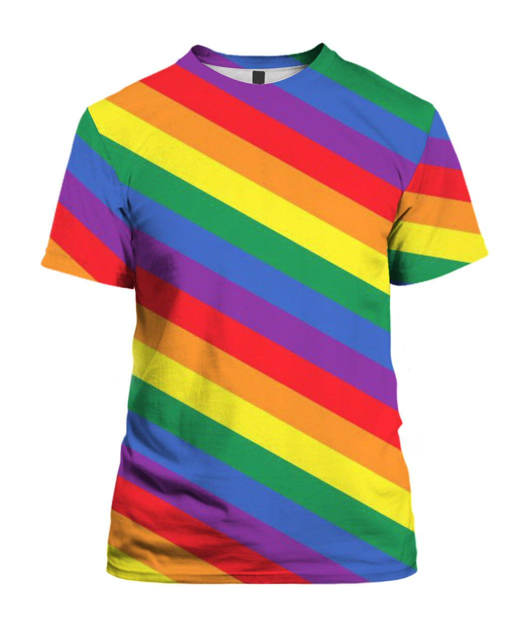 Lgbt Rainbow Striped 3D All Over Printed Shirt/ Sublimation Pride Full Printed Tee Shirt/ Rainbow Lgbtq 3D Shirts For Gay Lesbian