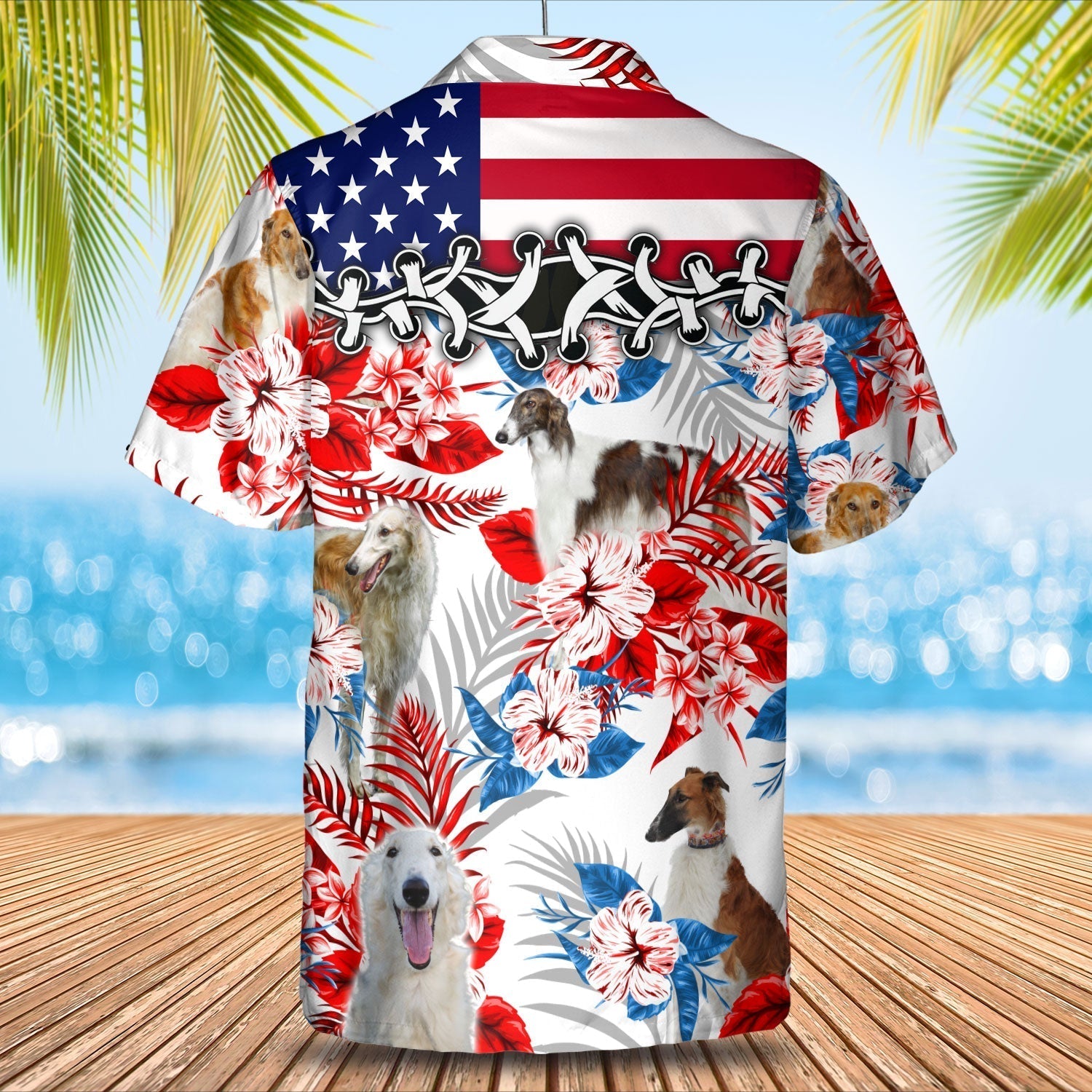 Borzoi Hawaiian Shirt -  Gift for Summer/ Summer aloha shirt/ Hawaiian shirt for Men and women