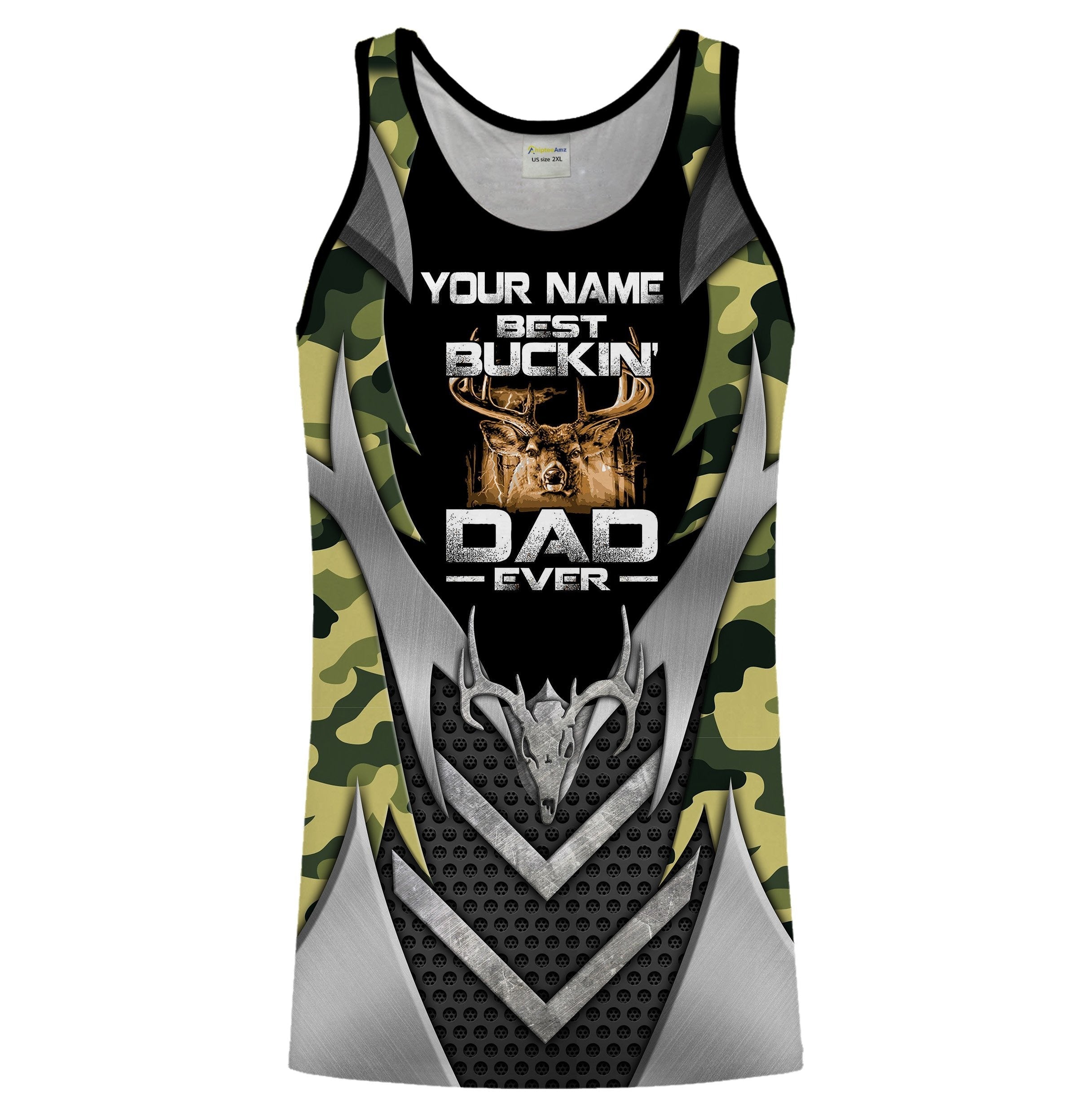 Personalized Best Buckin’s Dad Ever Deer Hunting Camo 3D All Over Print Shirt/ Hoodie Father’s Day Gift For Hunting Dad