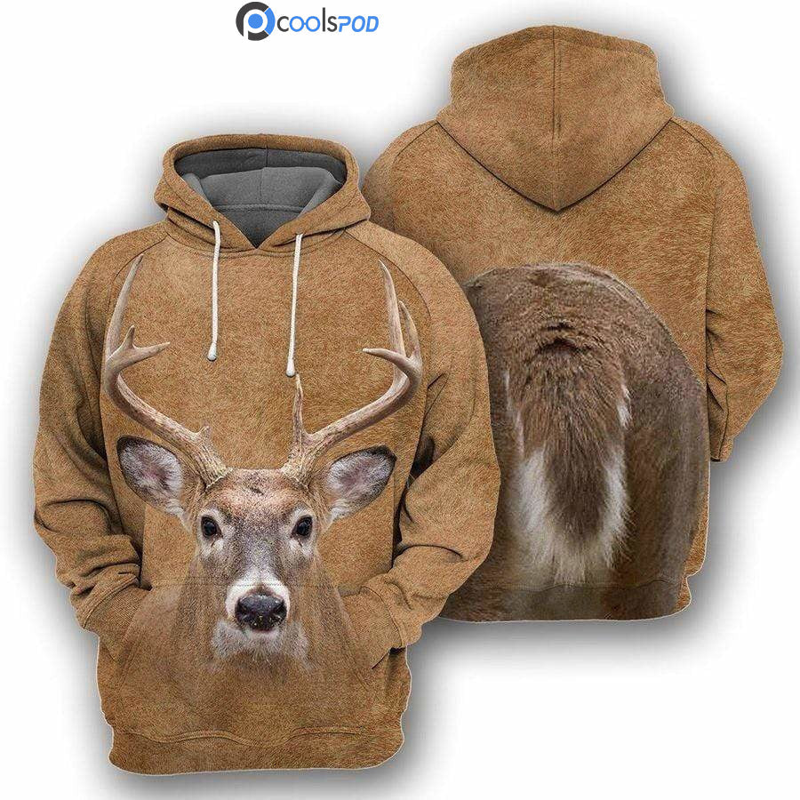 Brown Deer Hoodie Men Women 3D All Over Print Deer On Hoodie Cute Deer Hoodie Gift For Deer Lover