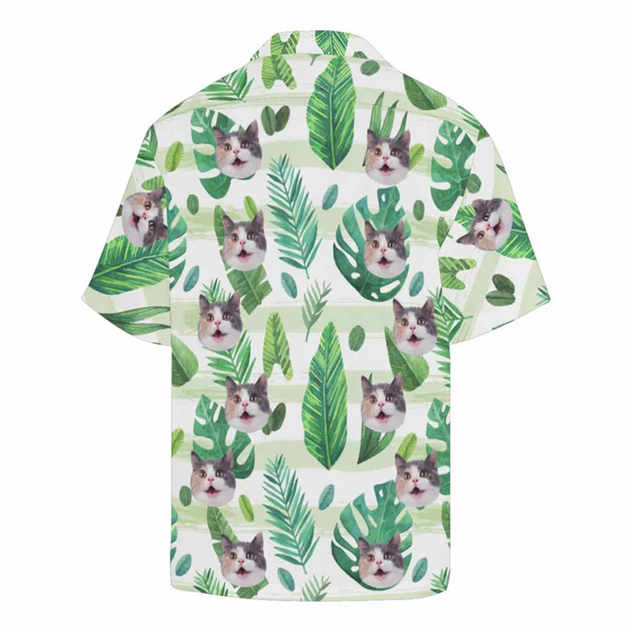 Personalized Cat Face Shirt Personalized Hawaiian Shirt for Men