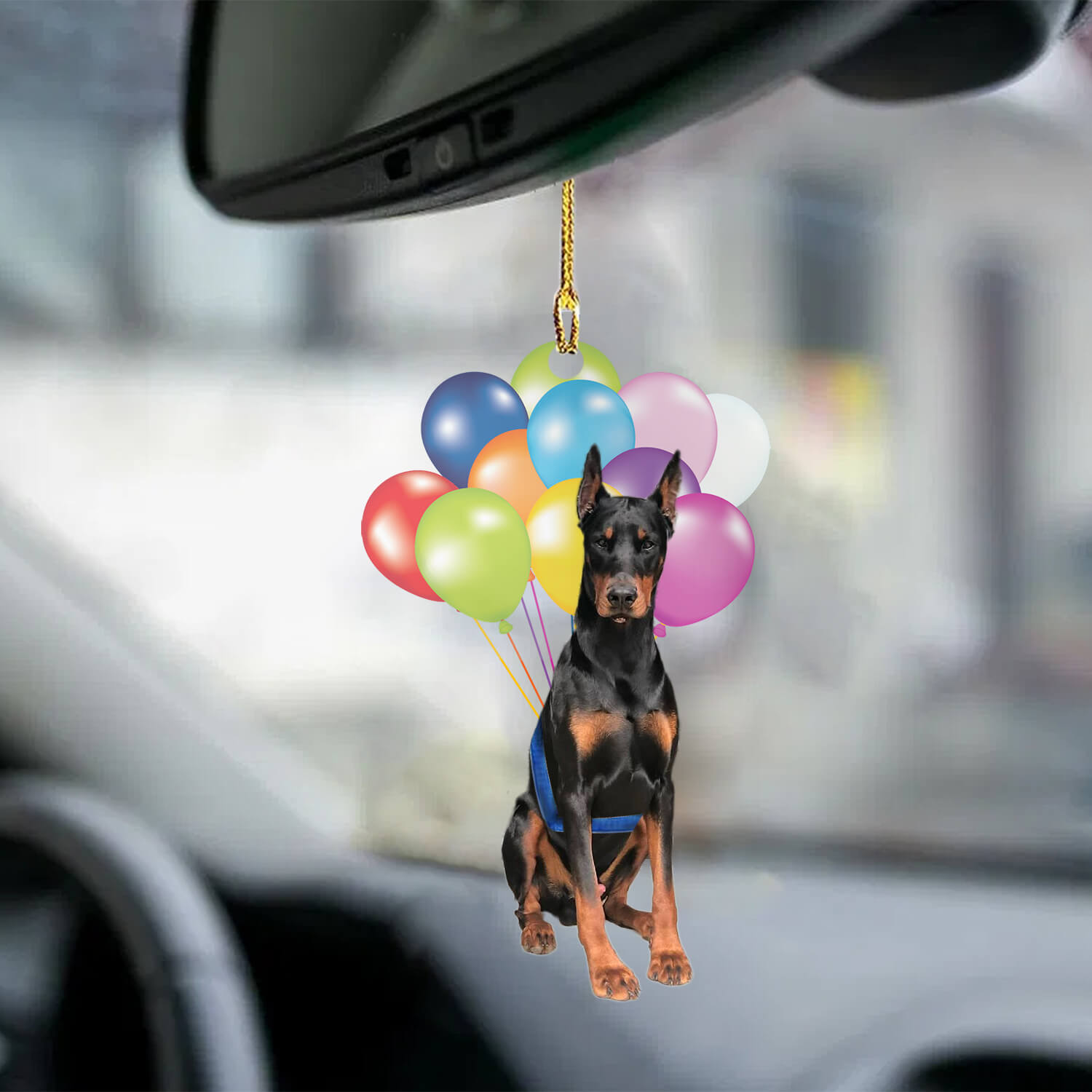 Doberman Fly With Bubbles Dog Hanging Ornament Dog Ornament Coolspod