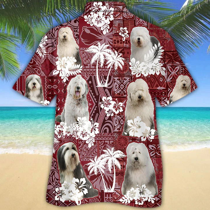 Old English Sheepdog Hawaiian Shirt/ Gift for Dog Lover Shirts/ Men