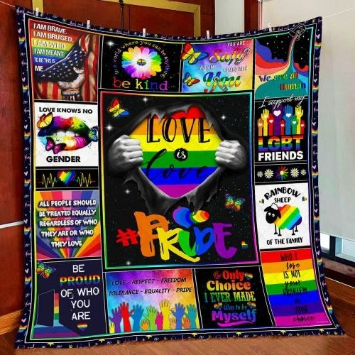 Love Is Love Lgbt Pride Blanket Love No Gender Bi Pride Blankets We Are All Human Blanket Trans Lesbian Blankets