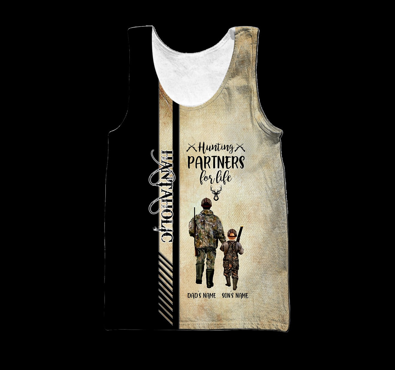 Personalized Name Dad And Son 3D All Over Printed Shirts Hoodie Tank Top For Dad Hunting Partners For Life