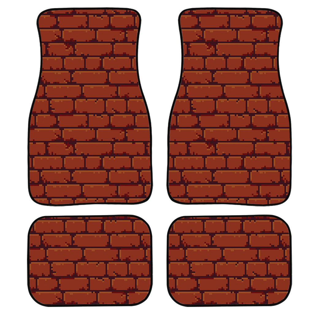 8-Bit Pixel Brick Wall Print Front And Back Car Floor Mats/ Front Car Mat