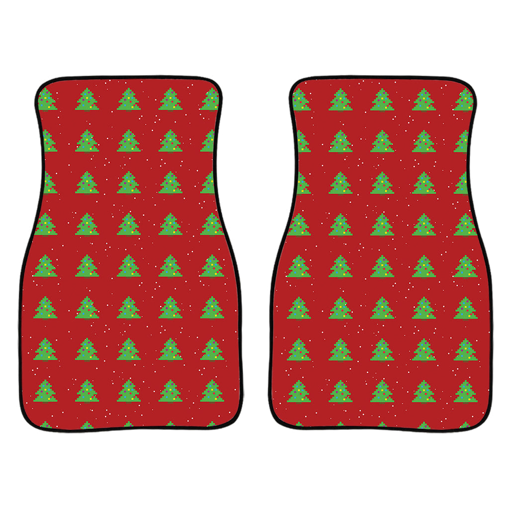 8-Bit Pixel Christmas Tree Pattern Print Front And Back Car Floor Mats/ Front Car Mat