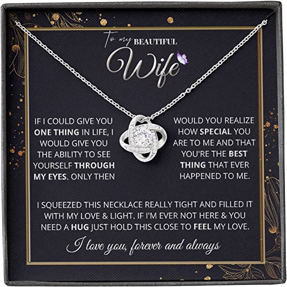 To My beautiful wife Necklace - Wife Gifts From Husband To My Wife Necklace/ Gift for Her Romantic