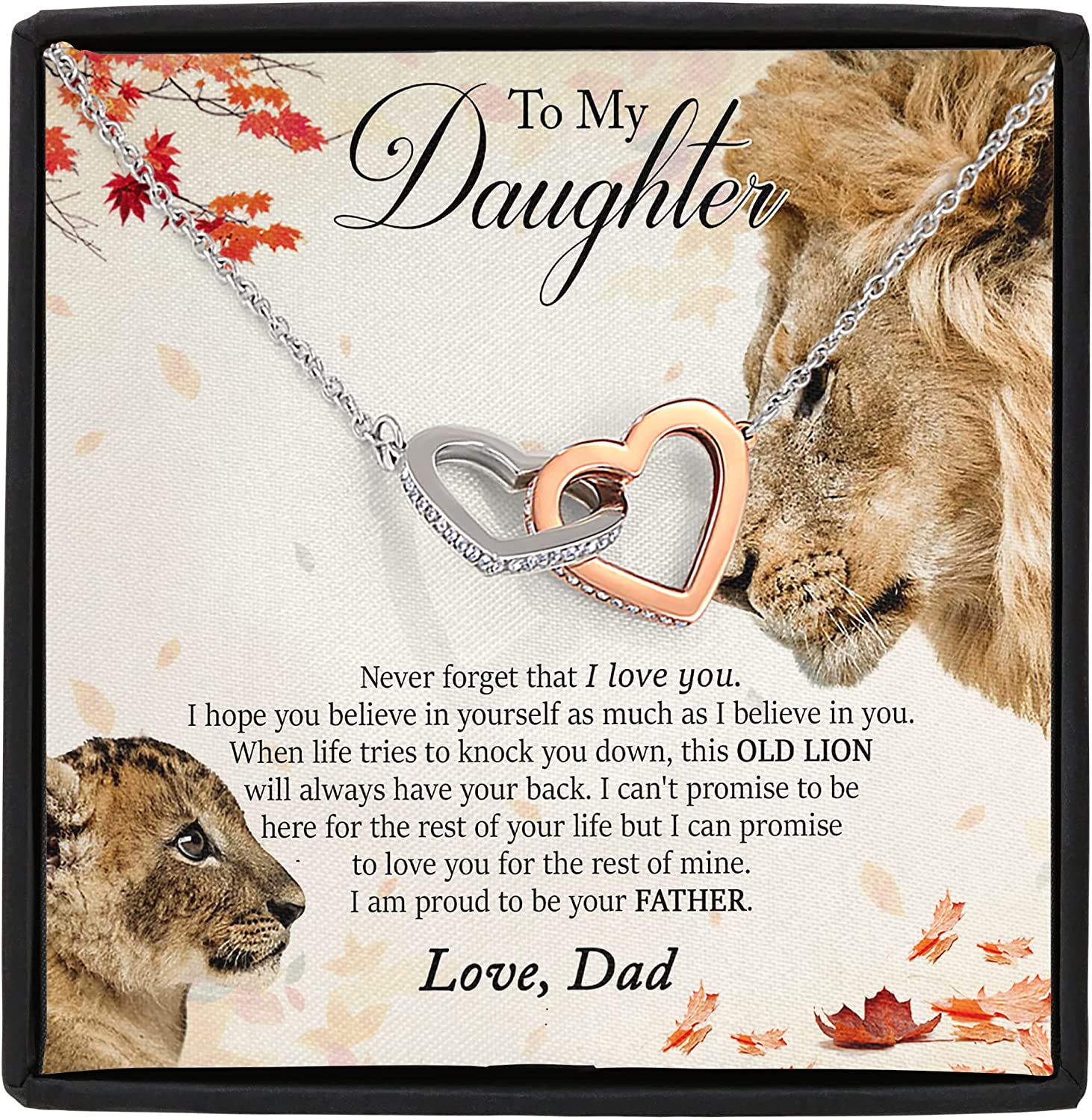 Gifts to My Daughter Necklace/ This Old Lion Will Always Have Your Back/ Daughter Necklace From Dad/ Father''s Day Gift