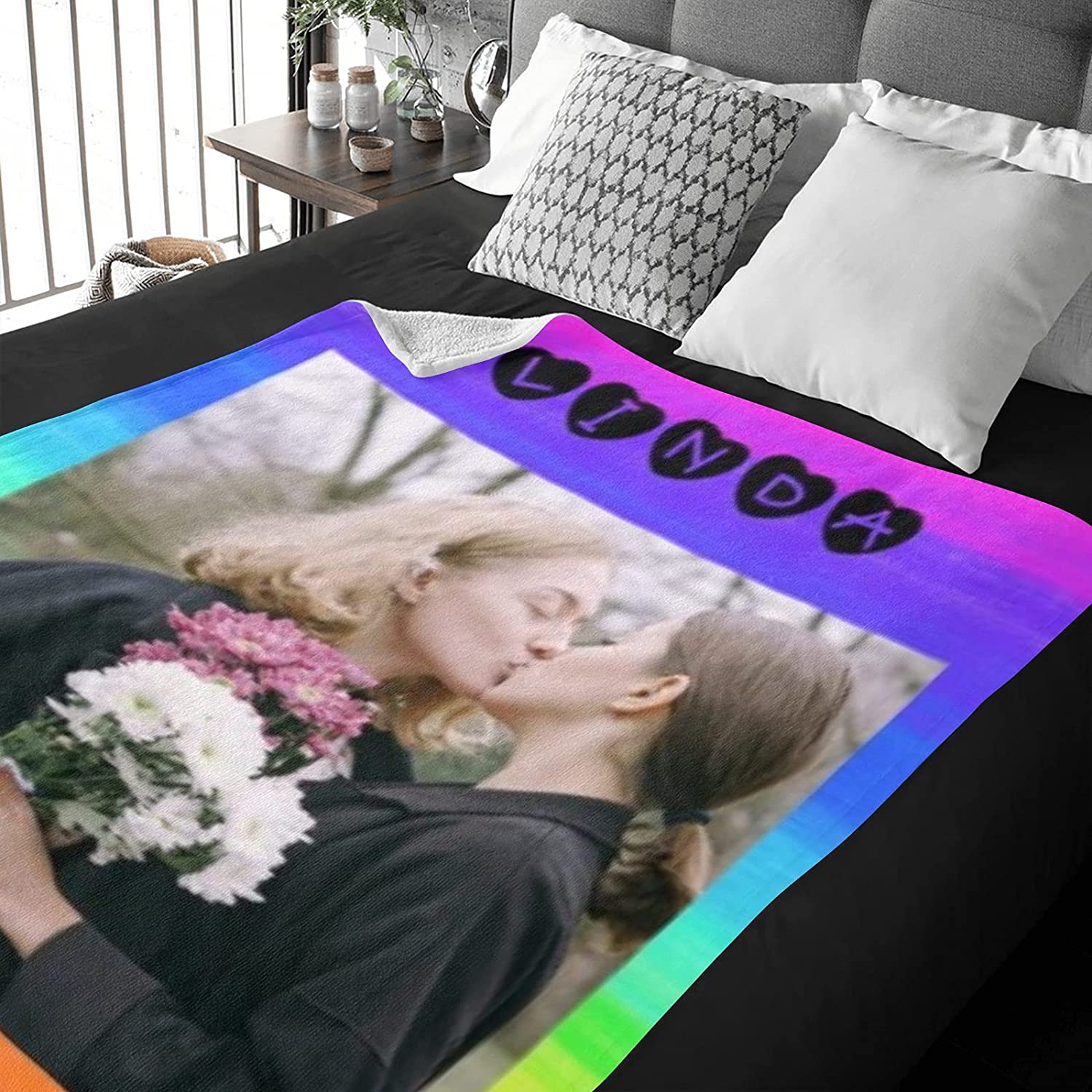 Custom Blanket With Picture Collage For Lesbian Couple/ Lesbian Gift/ Blanket To Lesbian Woman