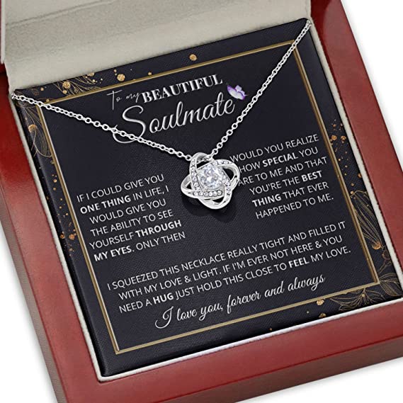 To My Soulmate Necklace - Wife Gifts From Husband To My Wife Necklace/ Gift for Her Romantic