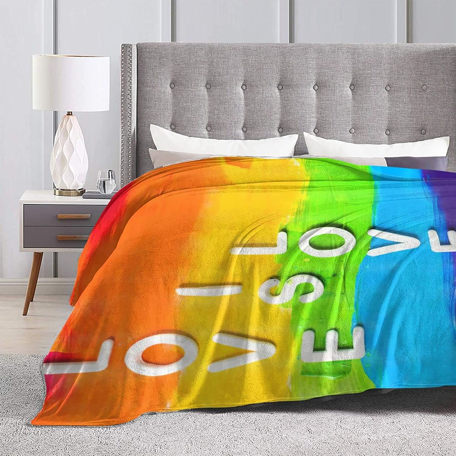 Rainbow Pride Blanket Lgbt Gay Pride Flag Rainbow Colors Stripe Throw Blanket Super Soft Warm/ Pride Blanket