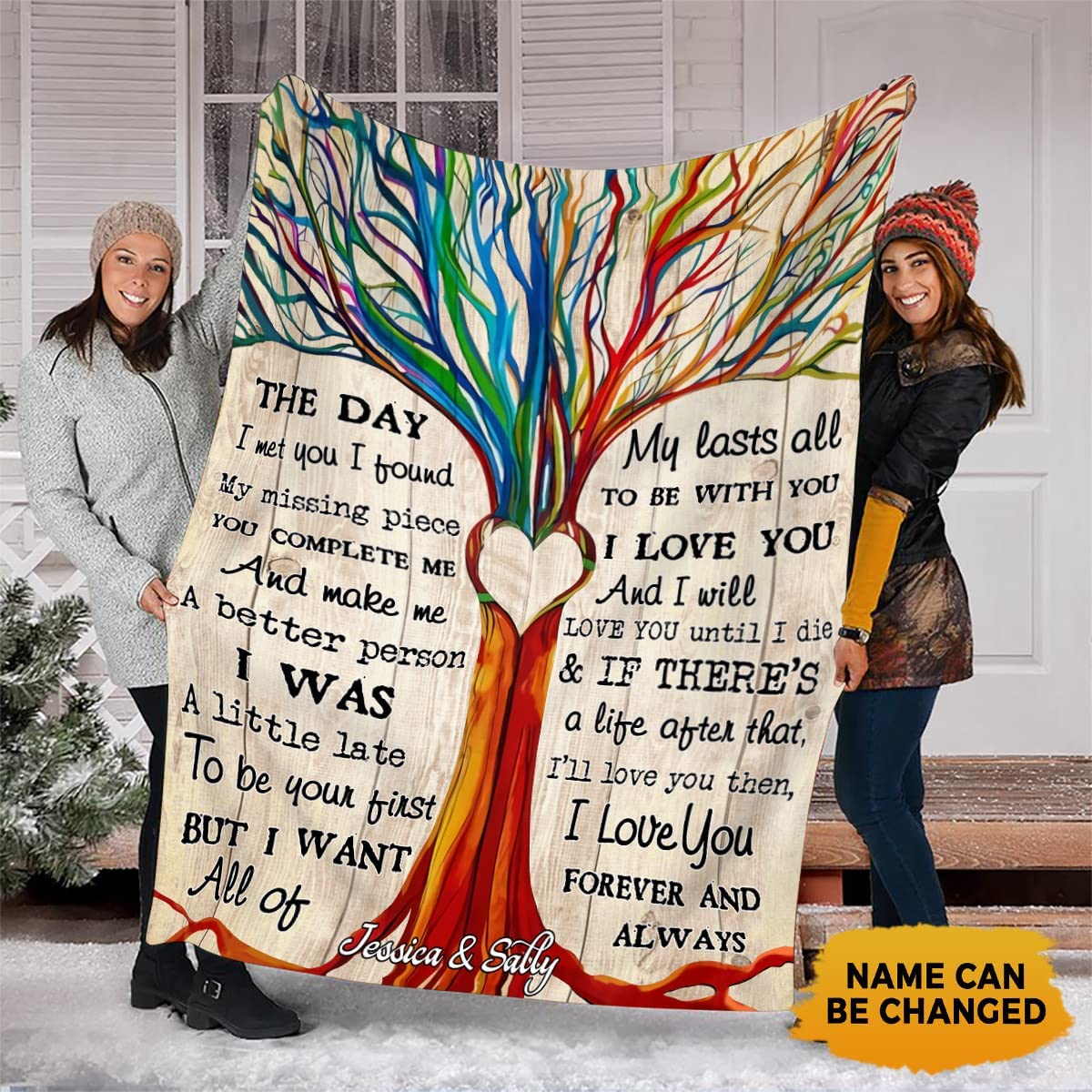 Lgbt Gay Pride Blanket With Personalized Couple