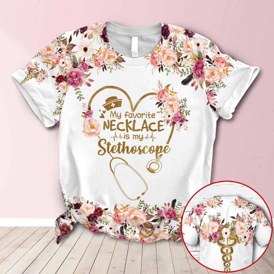 Personalized My Favorite Is My Stethoscope Custom Name All Over Print Shirt For Nurses