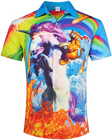 Rainbow Pride Hawaiian Shirt For Lgbtq/ Hawaiian Summer Aloha Beach Shirts For Holiday