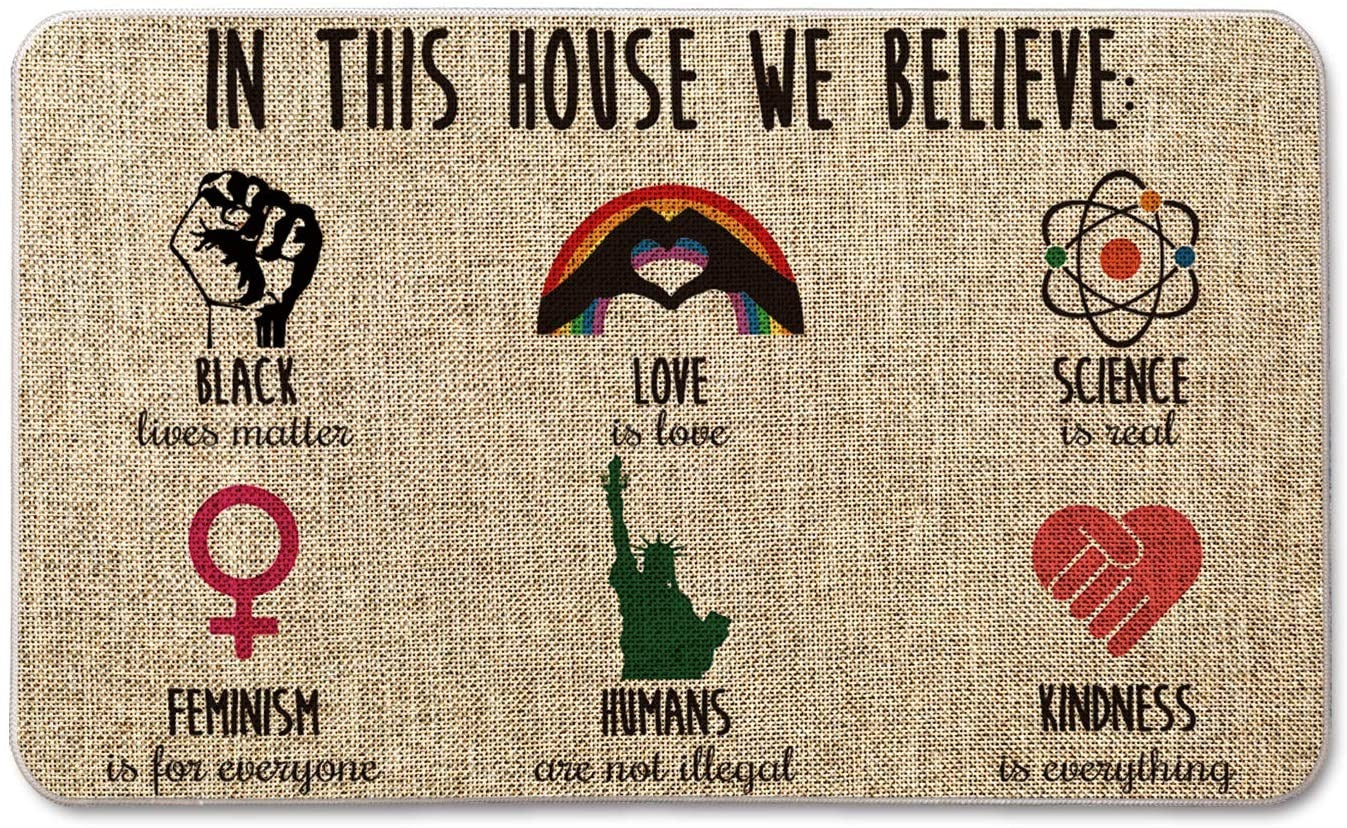 Decorative Pride Doormat In This House We Believe Seasonal Lgbt Kindness Floor Mat Welcome Home Lgbt Mat