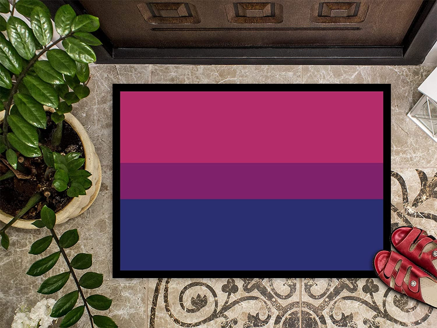 Bisexual Pride Door Mat/ Indoor Rug Or Outdoor Welcome Pride Lgbt Mat Doormat