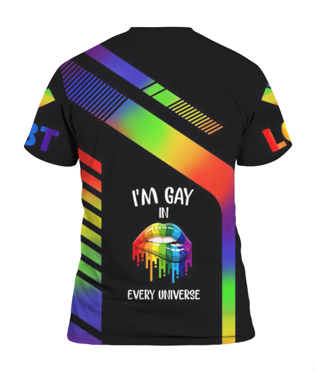 Personalized Rainbow Striped 3D Tee Shirt/ Full Print Shirt For Pride/ Don
