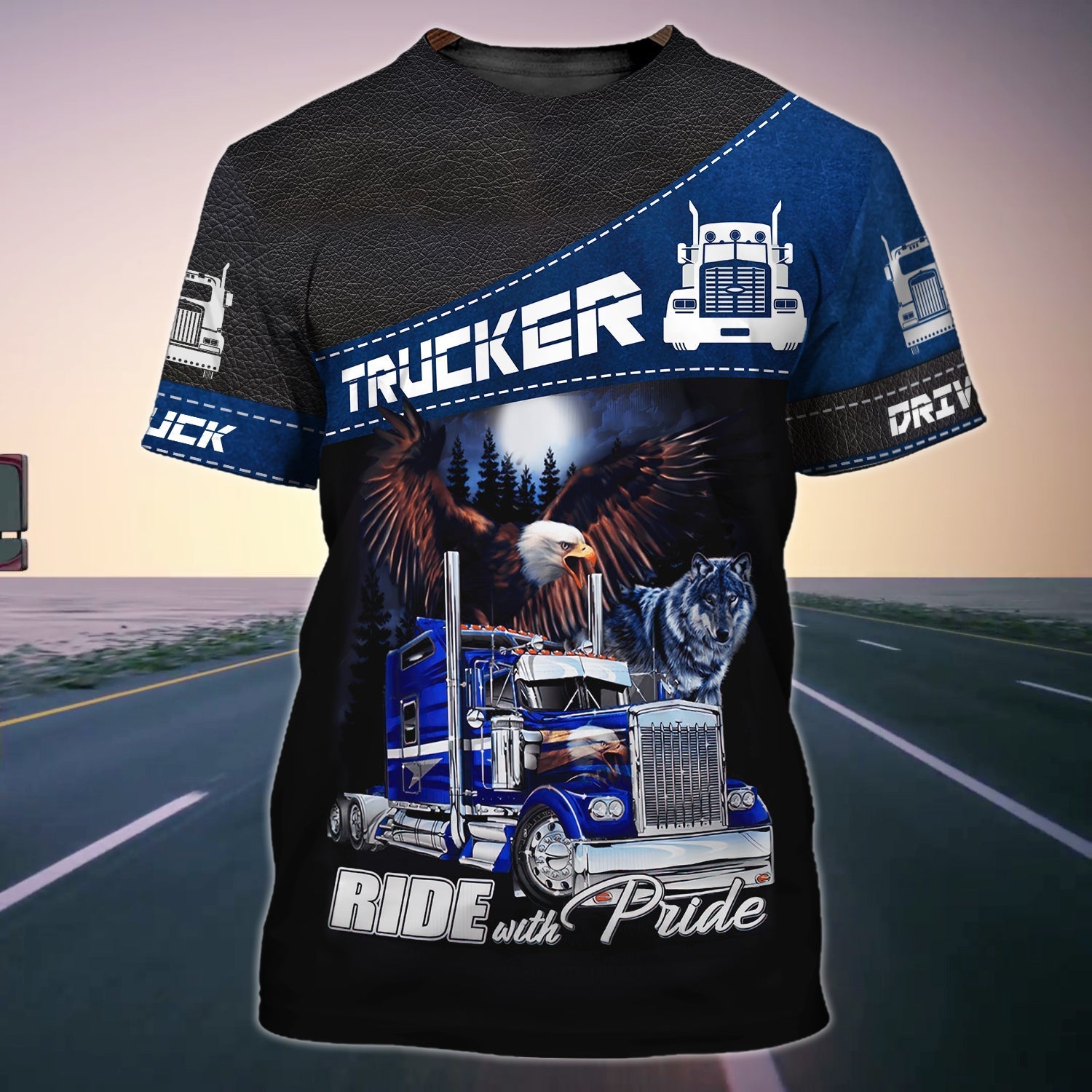 3D Unisex Trucker Shirts Ride With Pride Labour Day Gift For Trucker Dad Husband