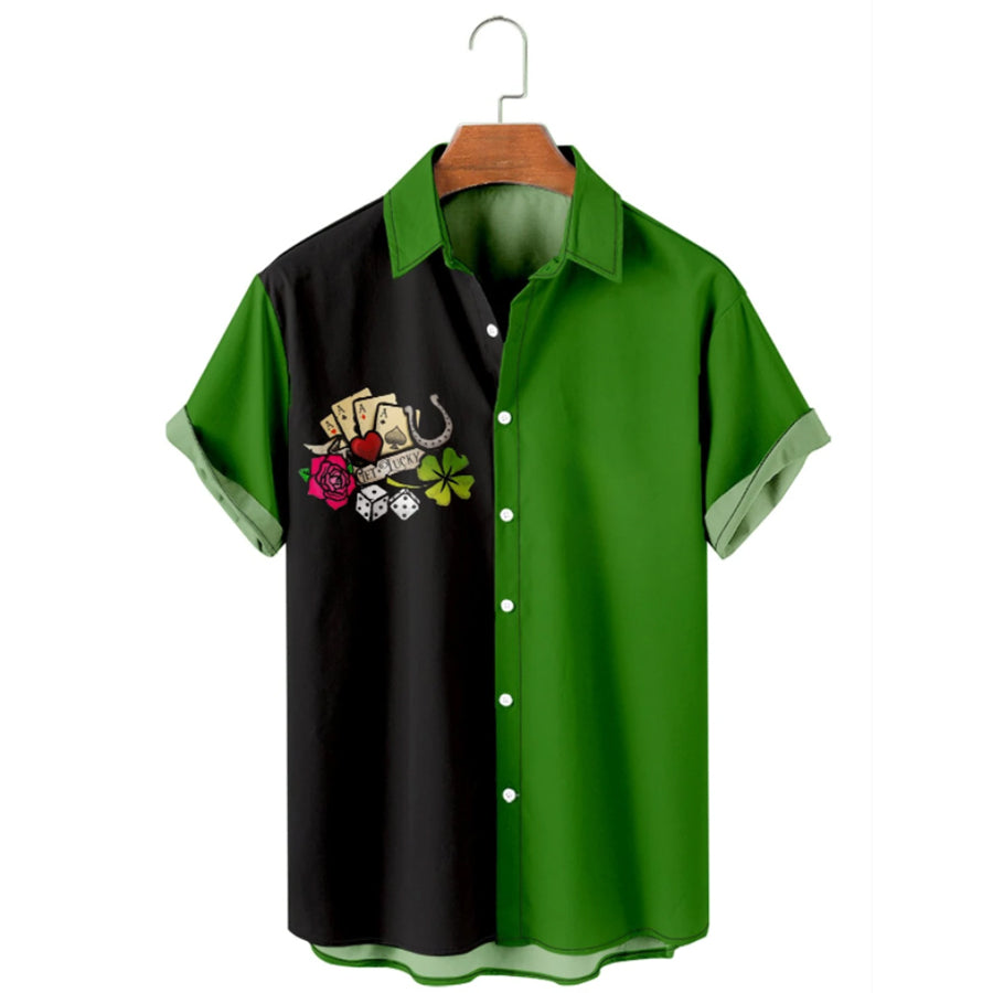 Simple St. Patrick''s Day Clover hawaiian shirt/ Lucky Patrick''s day/ Irish hawaiian shirt