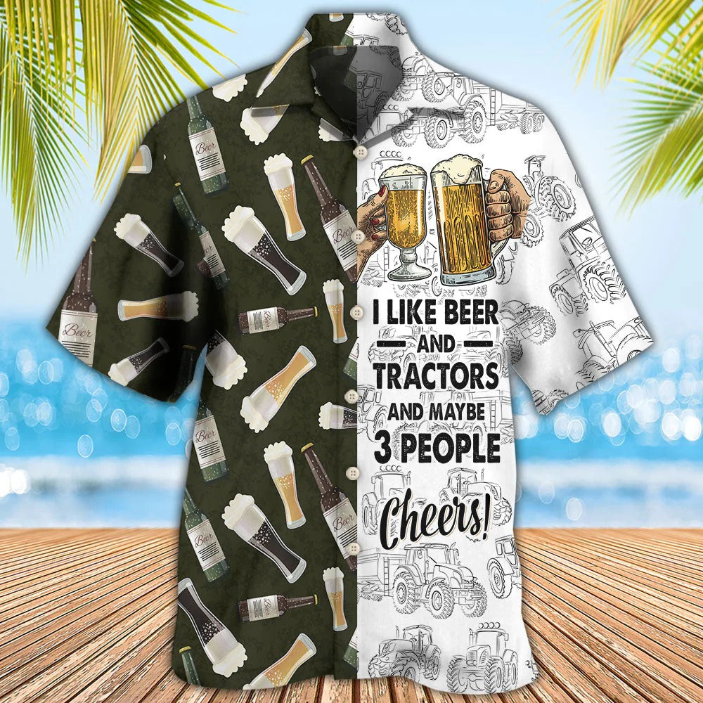 Beer Hawaiian Shirts I Like Beer And Trators And Maybe 3 People Hawaiian Shirt Coolspod