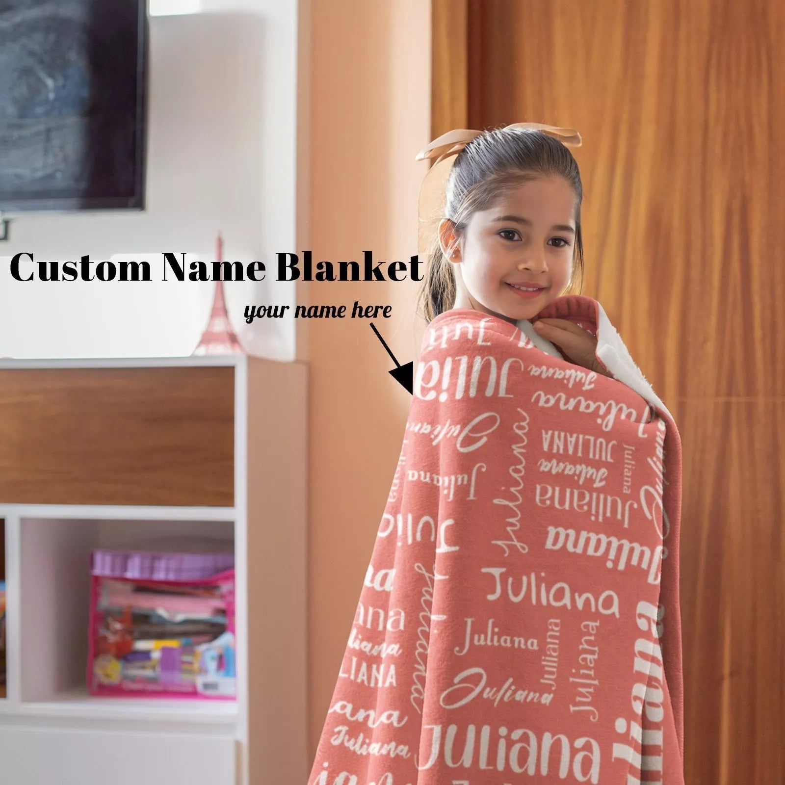 Personalized Lovely Kid Blanket for Comfort and Unique/ Custom Name Fleece Sherpa Baby New Born Blanket