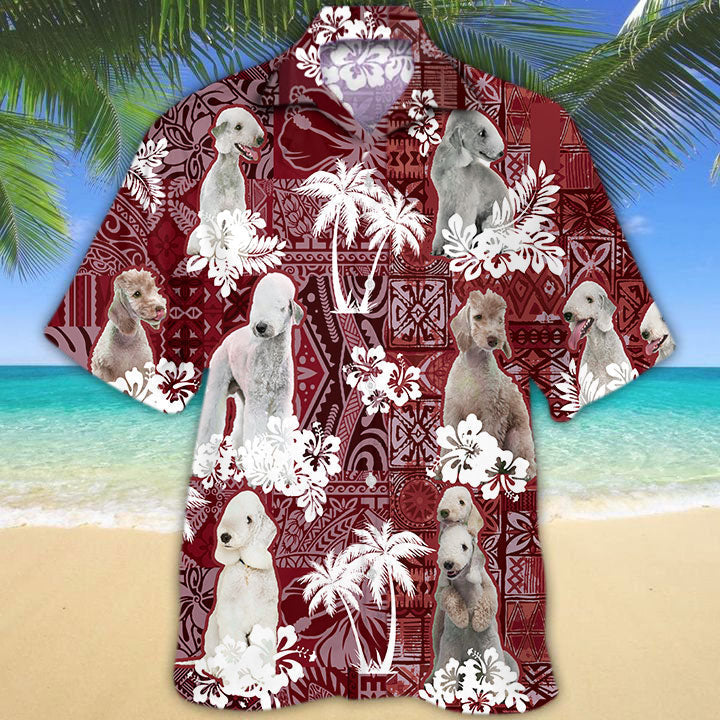 Bedlington Terrier Hawaiian Shirt/ Dog Hawaiian Shirts For Adults/ Summer Gifts