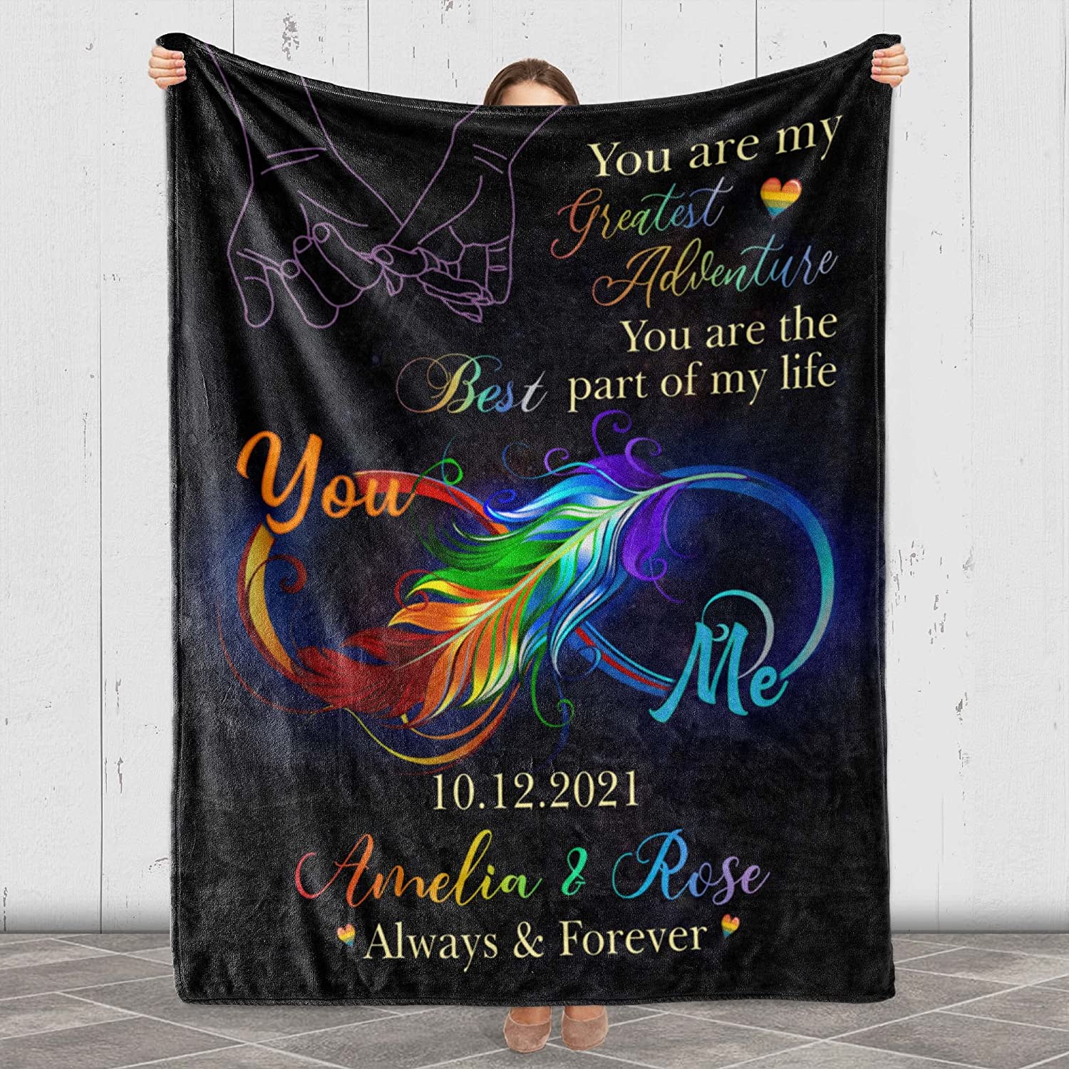 Custom Lgbt Blanket For Couple Lesbian/ Gift For Couple Gaymer/ You Are The Best Party Of My Life Blankets