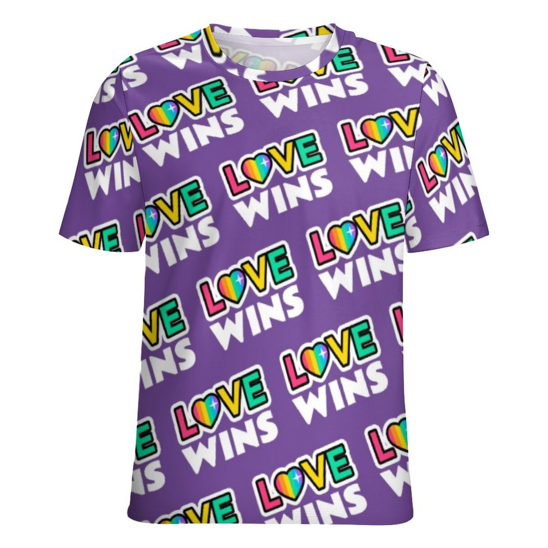 Pride Lgbtq Love Wins Rainbow Purple Short Sleeve Shirt Women Plus Size Blouse Tunics Tops