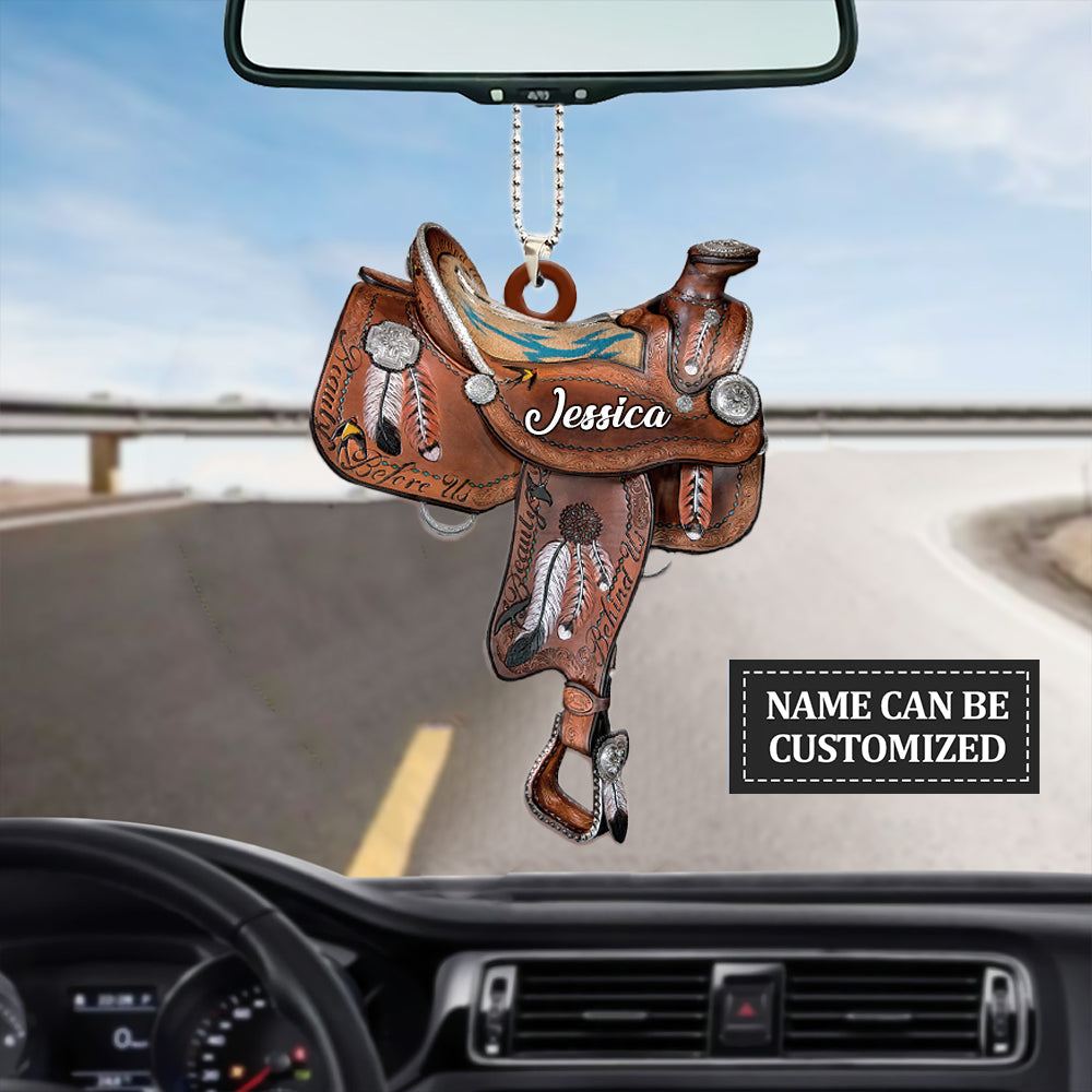 Personalized Cowgirl Beauty Behind Us Flat Acrylic Ornament/ Cowgirl Car Hanging Ornaments